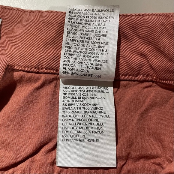 & Other Stories Relaxed Straight Leg Pleated Tailored Trousers Rust Red Size 4 - Picture 15 of 16